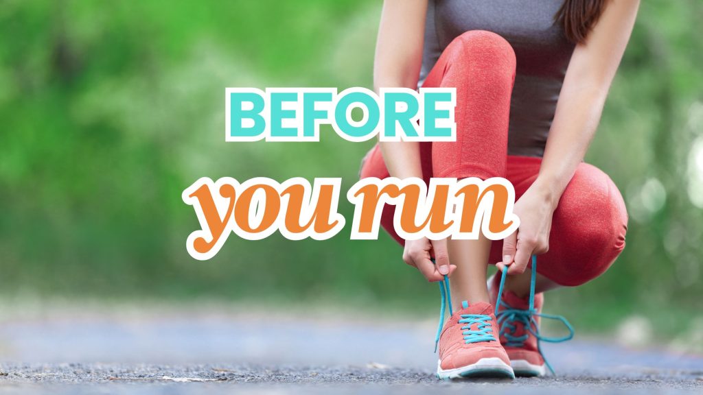 woman tying running shoe laces